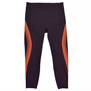 Spanx Every Wear Contour‎ Stripe 7/8 Leggings Burgundy Orange Size Small